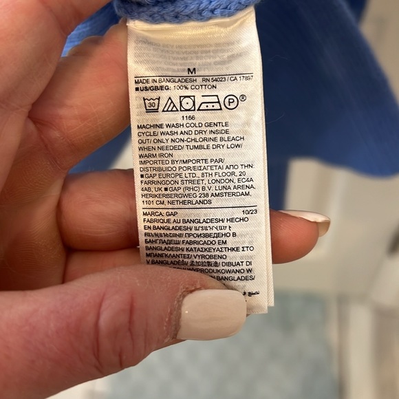 GAP 24/7 Split Hem 100% Cotton Sweater in Blue Sz Medium - Picture 6 of 8